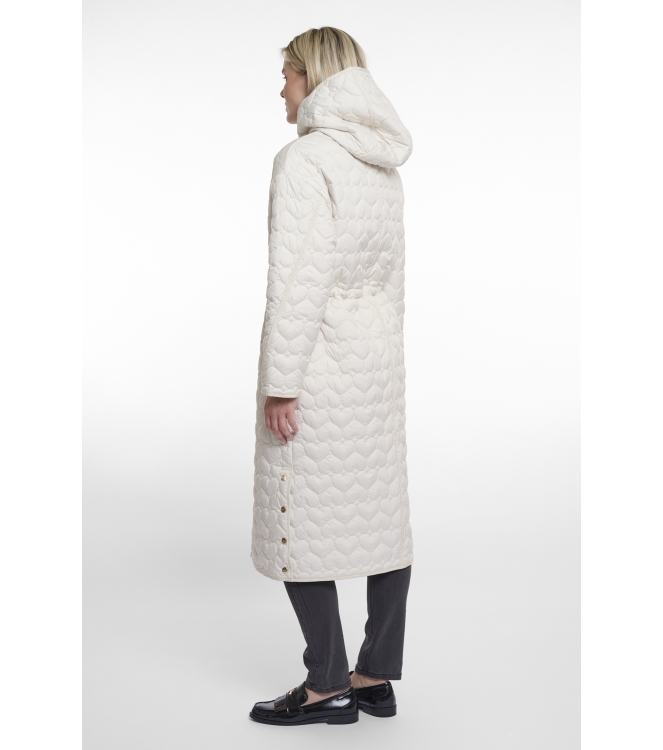 Rino en Pelle Long quilted jacket with hood 9030 birch