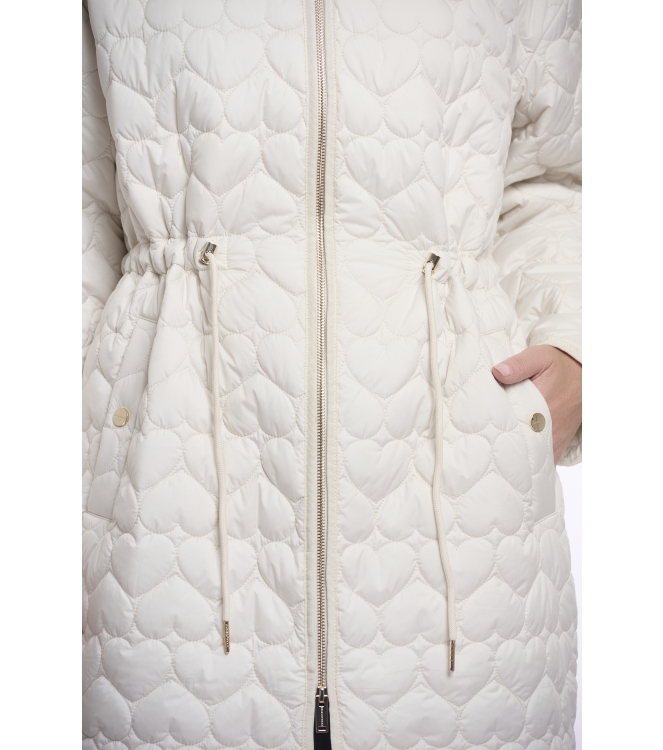 Rino en Pelle Long quilted jacket with hood 9030 birch