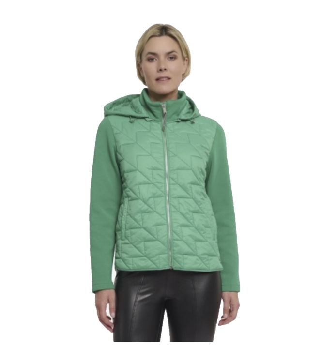 Rino en Pelle Light quilted jacket with scuba sleeves 10807 clover green