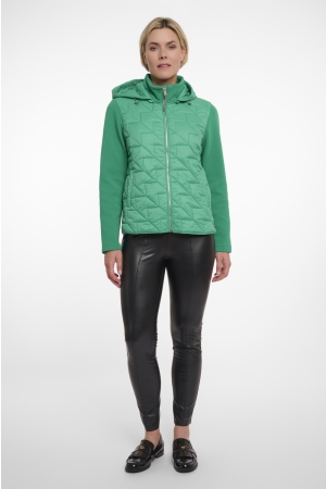Rino en Pelle Light quilted jacket with scuba sleeves 10807 clover green