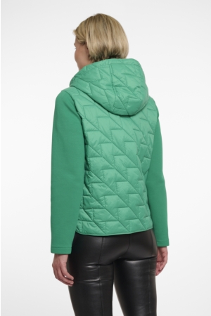 Rino en Pelle Light quilted jacket with scuba sleeves 10807 clover green