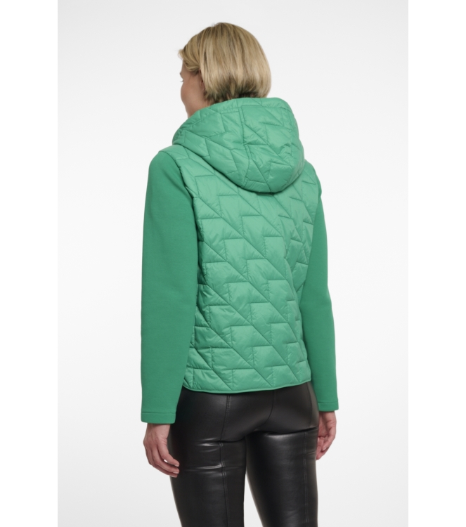 Rino en Pelle Light quilted jacket with scuba sleeves 10807 clover green