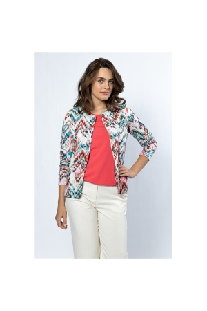 Sarto Fashion Jacket m1284 coral-rosebloom+multicolzigza