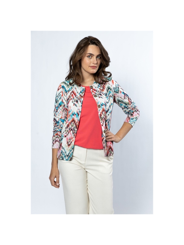 Sarto Fashion Jacket m1284 coral-rosebloom+multicolzigza