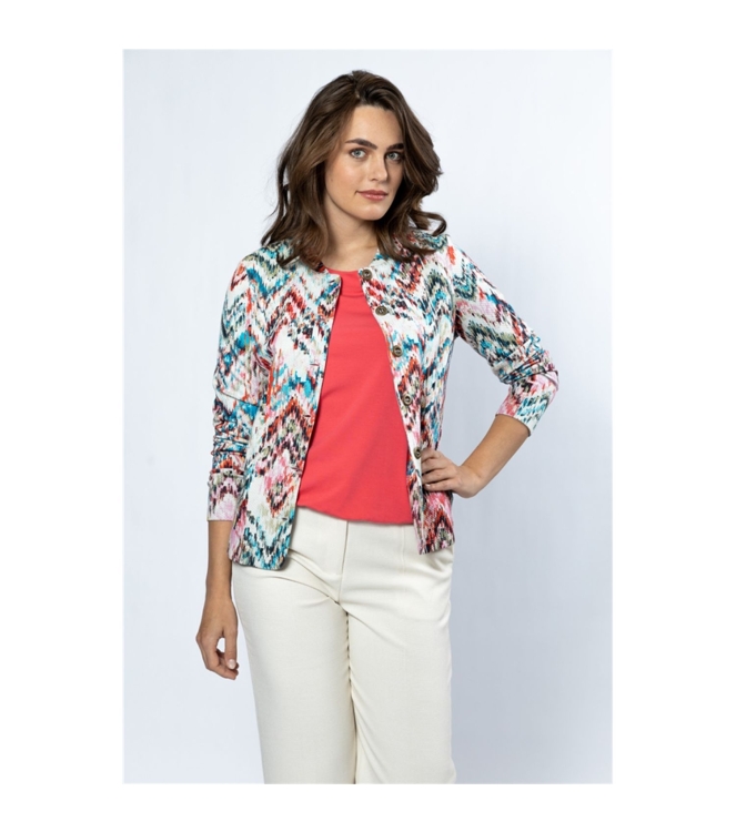 Sarto Fashion Jacket m1284 coral-rosebloom+multicolzigza