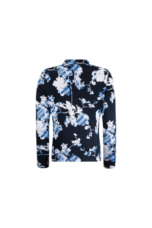 Sarto Fashion Jacket stand-up collar m1100 navy-white-cornflower+ flower
