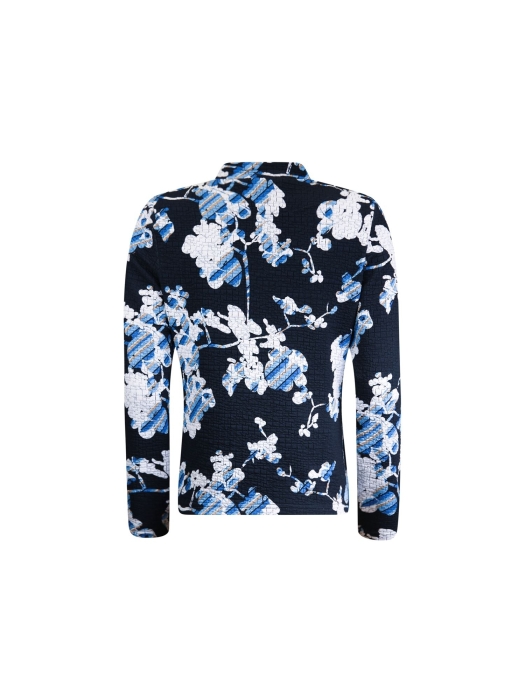 Sarto Fashion Jacket stand-up collar m1100 navy-white-cornflower+ flower