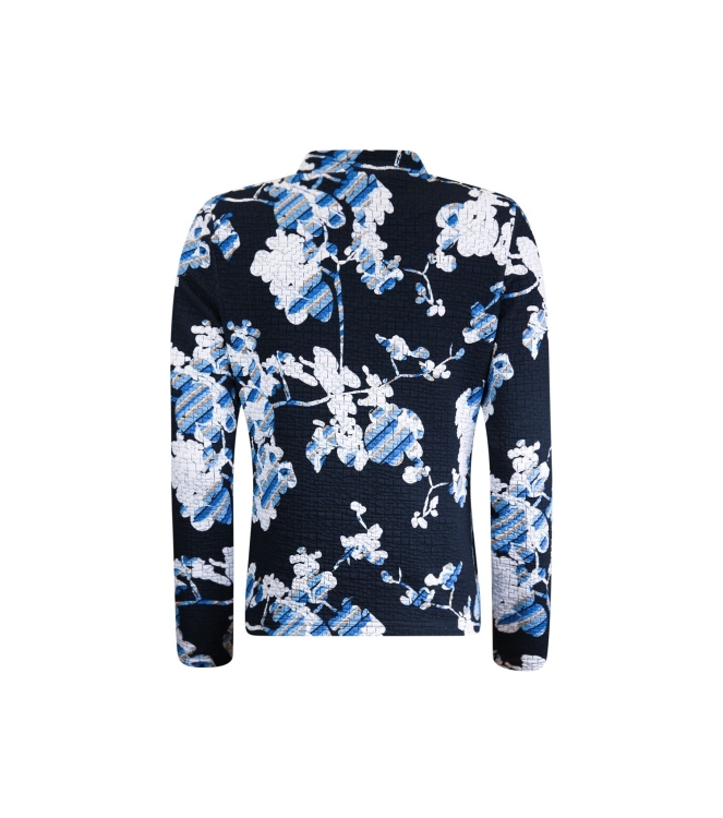 Sarto Fashion Jacket stand-up collar m1100 navy-white-cornflower+ flower