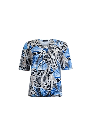 Sarto Fashion Blouson elastic o-neck s/s m1460 cornflower- beach+graphic she