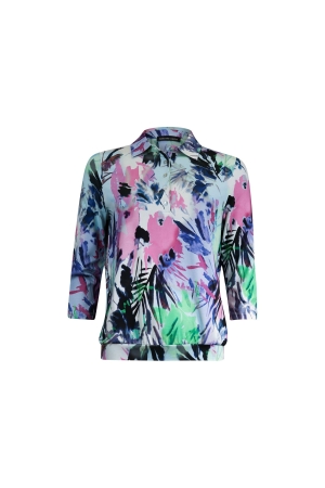 Sarto Fashion Blouson polo 3/4 sl m1280 rosebloom-f green art leaves