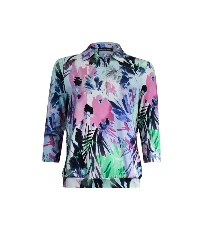 Sarto Fashion Blouson polo 3/4 sl m1280 rosebloom-f green art leaves