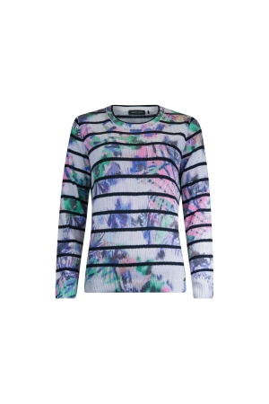 Sarto Fashion Pullover l/s m1350 white+navy with mix print th2