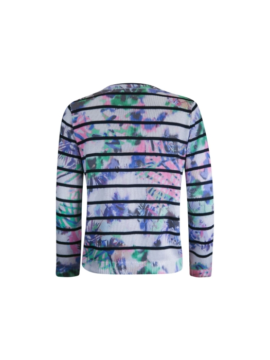 Sarto Fashion Pullover l/s m1350 white+navy with mix print th2
