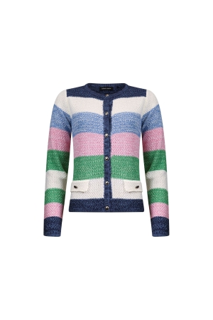 Sarto Fashion Cardigan l/s m1410 navy-sky-rbloom+ stripe