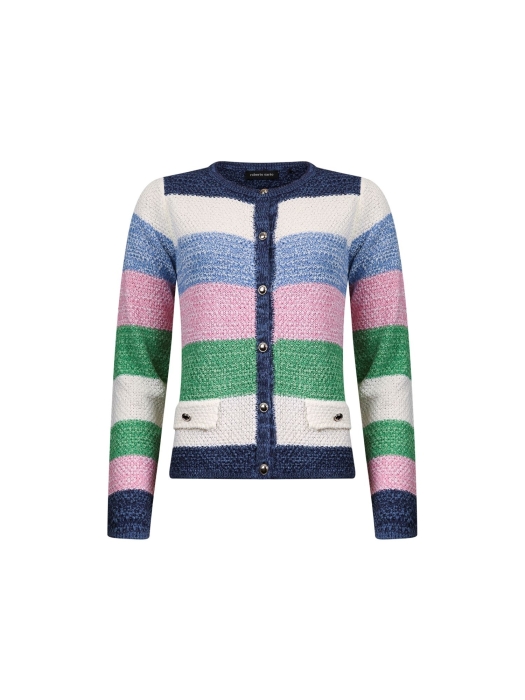 Sarto Fashion Cardigan l/s m1410 navy-sky-rbloom+ stripe