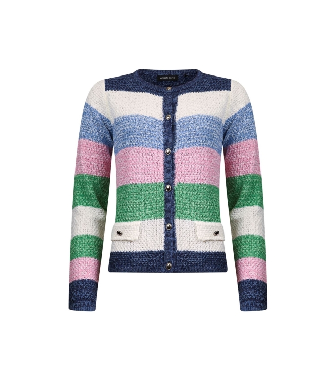 Sarto Fashion Cardigan l/s m1410 navy-sky-rbloom+ stripe