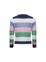 Sarto Fashion Cardigan l/s m1410 navy-sky-rbloom+ stripe