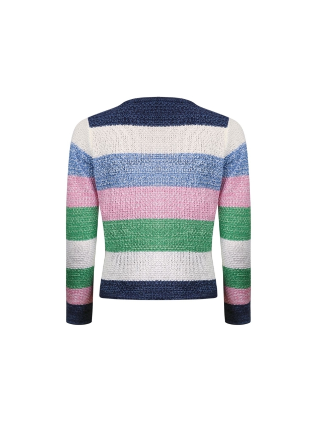 Sarto Fashion Cardigan l/s m1410 navy-sky-rbloom+ stripe