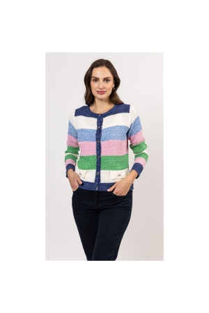 Sarto Fashion Cardigan l/s m1410 navy-sky-rbloom+ stripe