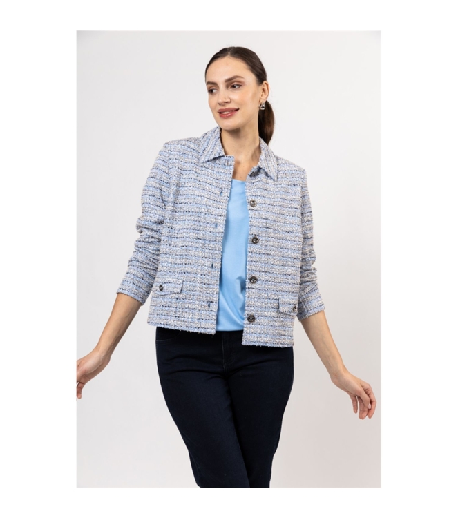 Sarto Fashion Jacket stand-up collar l/s m1510 sky-white-metallic mel jacq