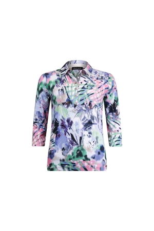 Sarto Fashion T-shirt polo 3/4 sl m1631 freshgreen-rosebloom-krokus +
