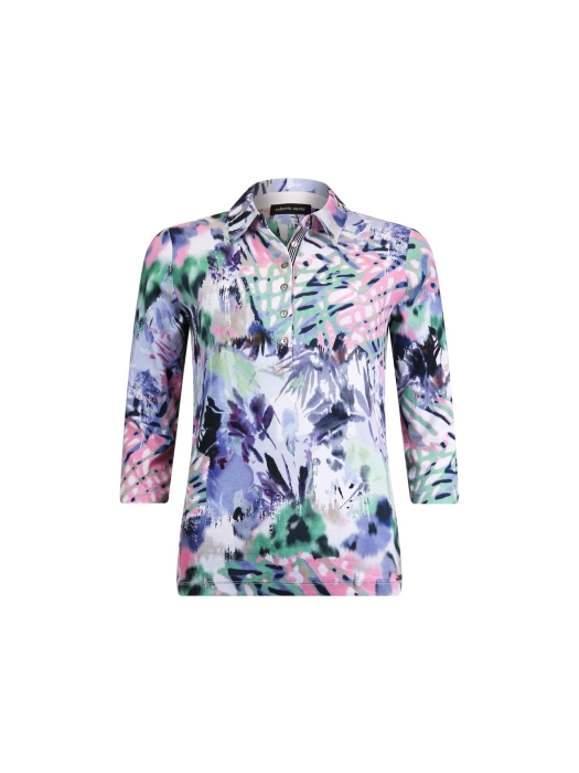 Sarto Fashion T-shirt polo 3/4 sl m1631 freshgreen-rosebloom-krokus +