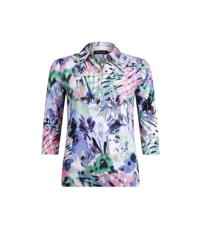 Sarto Fashion T-shirt polo 3/4 sl m1631 freshgreen-rosebloom-krokus +
