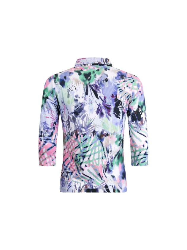 Sarto Fashion T-shirt polo 3/4 sl m1631 freshgreen-rosebloom-krokus +