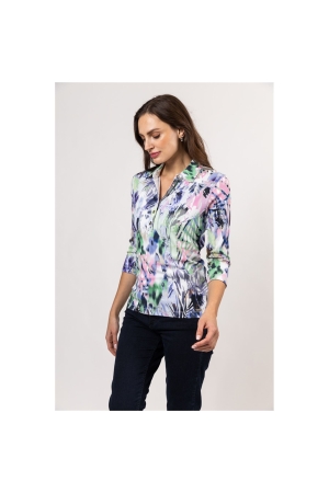 Sarto Fashion T-shirt polo 3/4 sl m1631 freshgreen-rosebloom-krokus +