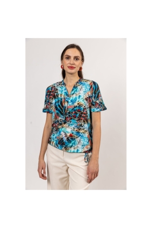 Sarto Fashion T-shirt cut-on sleeve s/s m1960 lagoon-coral+ sunset boulevar