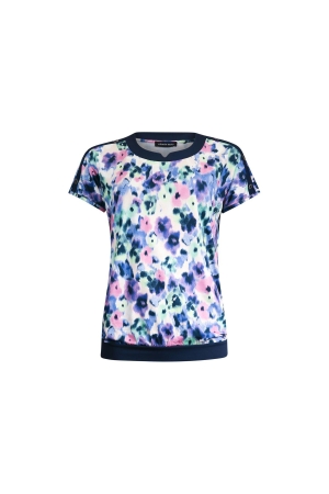 Sarto Fashion T-shirt blouson o-neck s/s m1790 krokus-f green+painted flower