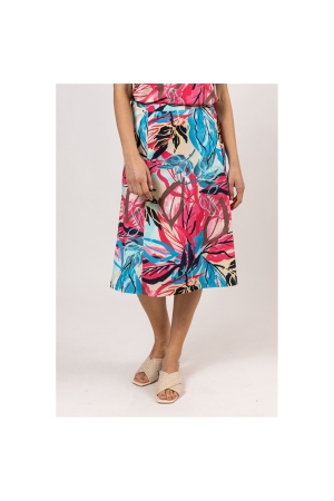 Sarto Fashion Skirt m1870 coral-lagoon+exotic leafs pr