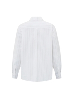 Yaya Striped blouse with cuff tape Pumice stone beige dessin