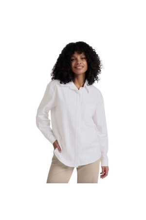 Yaya Striped blouse with cuff tape Pumice stone beige dessin