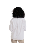Yaya Striped blouse with cuff tape Pumice stone beige dessin