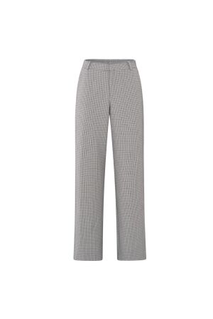 Yaya Woven checked wide leg trouser Feathe grey dessin