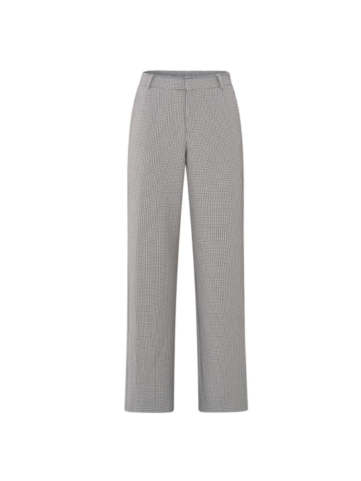 Yaya Woven checked wide leg trouser Feathe grey dessin