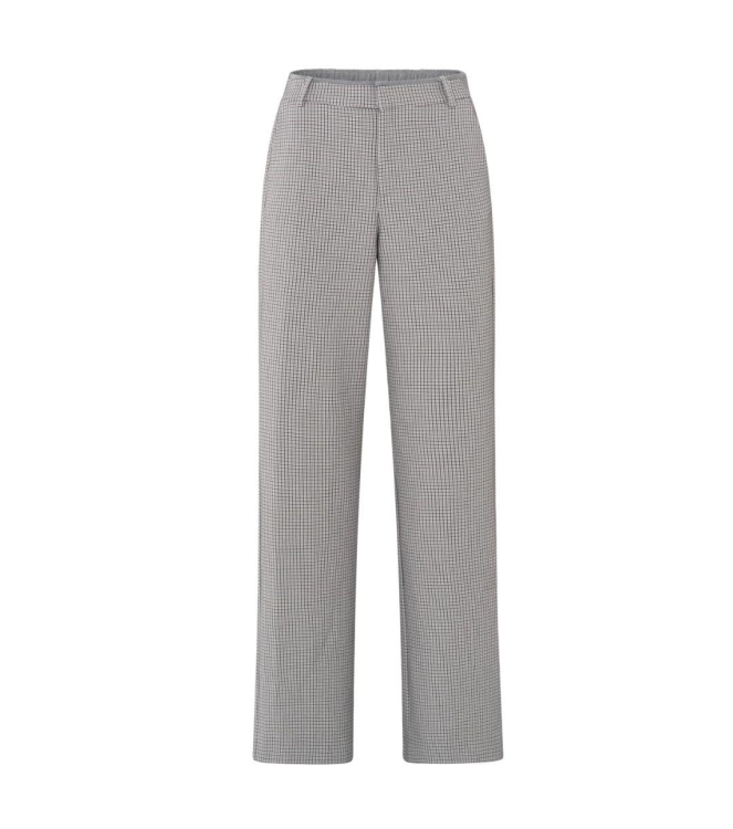 Yaya Woven checked wide leg trouser Feathe grey dessin