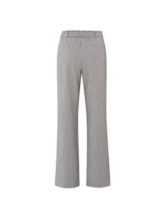 Yaya Woven checked wide leg trouser Feathe grey dessin