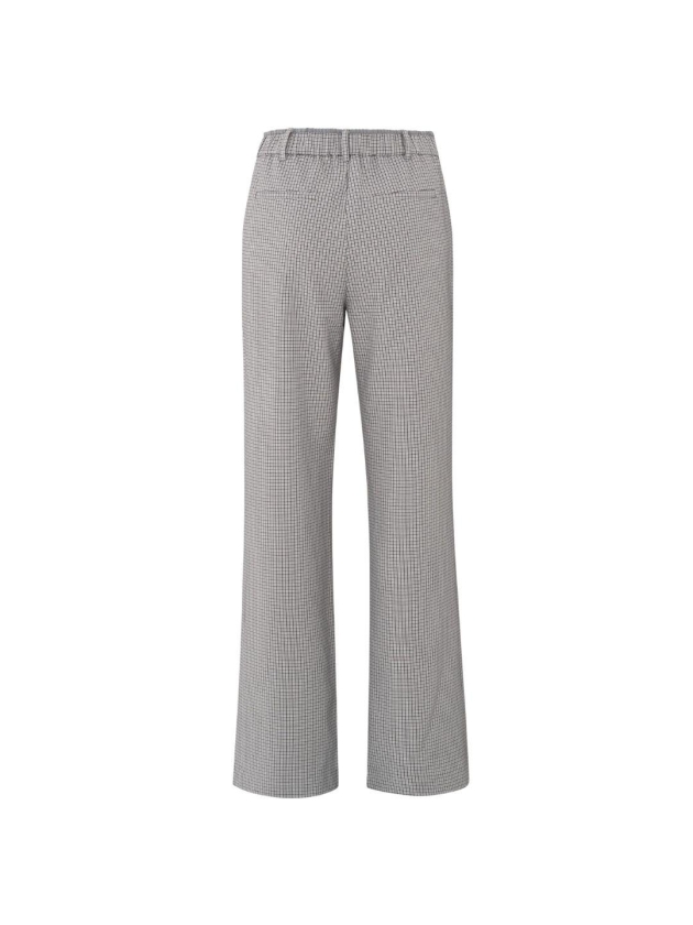 Yaya Woven checked wide leg trouser Feathe grey dessin
