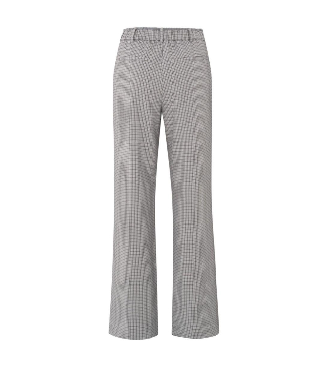 Yaya Woven checked wide leg trouser Feathe grey dessin
