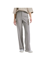 Yaya Woven checked wide leg trouser Feathe grey dessin
