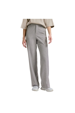 Yaya Woven checked wide leg trouser Feathe grey dessin