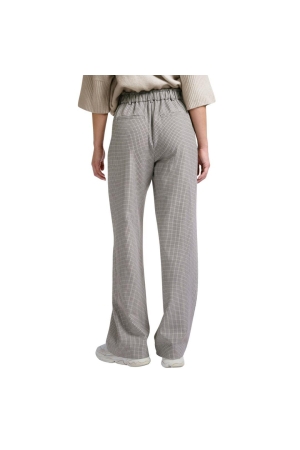 Yaya Woven checked wide leg trouser Feathe grey dessin