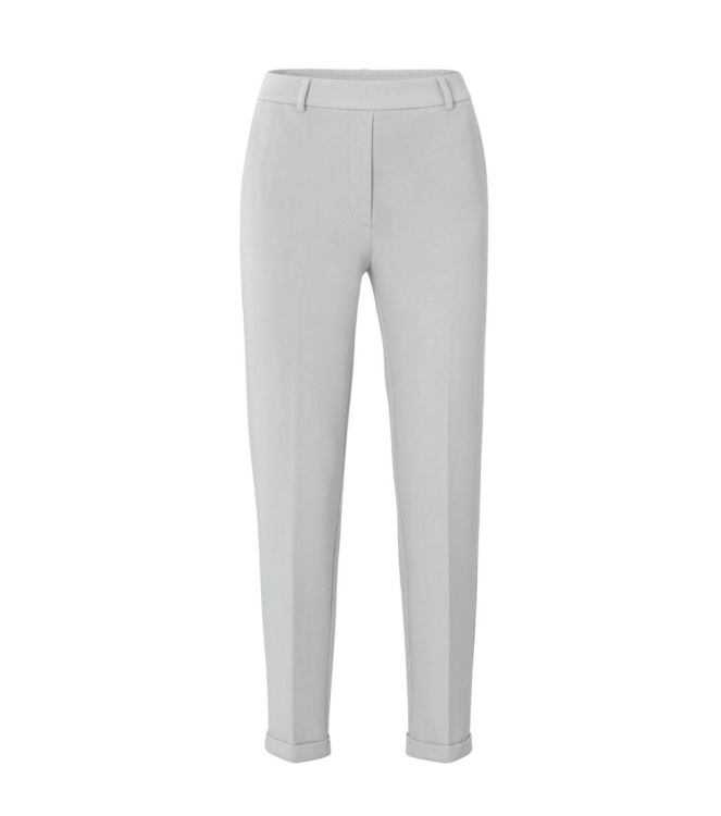 Yaya Scuba straight leg trousers Harbor mist grey