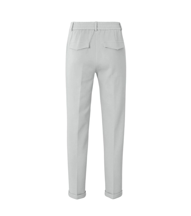 Yaya Scuba straight leg trousers Harbor mist grey