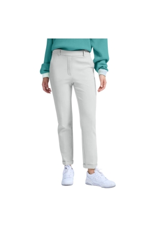 Yaya Scuba straight leg trousers Harbor mist grey
