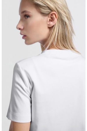 Yaya Round neck T-shirt Pure white