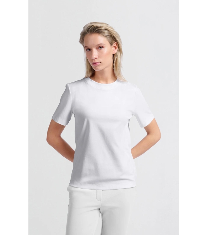 Yaya Round neck T-shirt Pure white