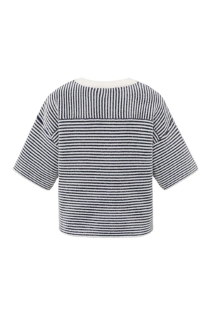 Yaya Fluffy stripe sweater ss 99986 Off white